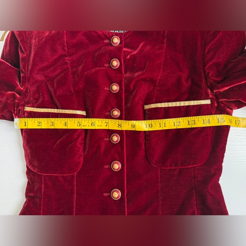 Chanel Vintage Runaway 1993 CC Buttons Single Breasted Coat Burgundy Velvet - Picture 16 of 17